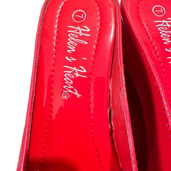 Helen’s Heart Vintage Look Platform Red s/ Beaded Sunflower Sandal Size 7 - Picture 9 of 14